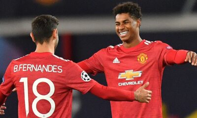 Fernandes, Cavani sparkle with braces as Manchester United hit Roma for six