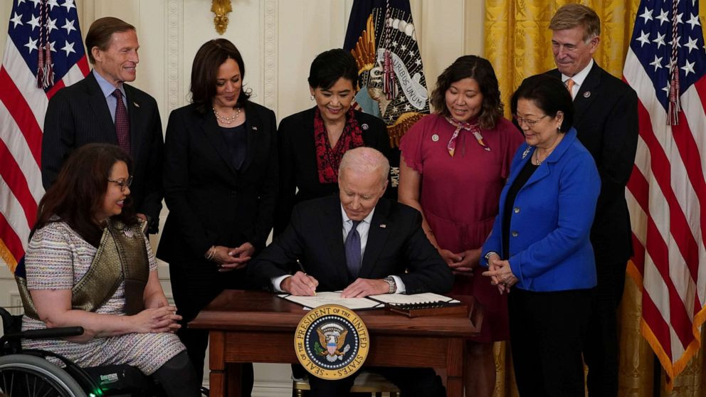 President Biden signs anti-Asian hate crimes legislation amid surge of attacks on Asian Americans 